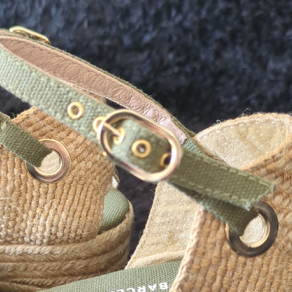 Viscata Barcelona Olive Espadrille Wedges - Picture 6 of 9